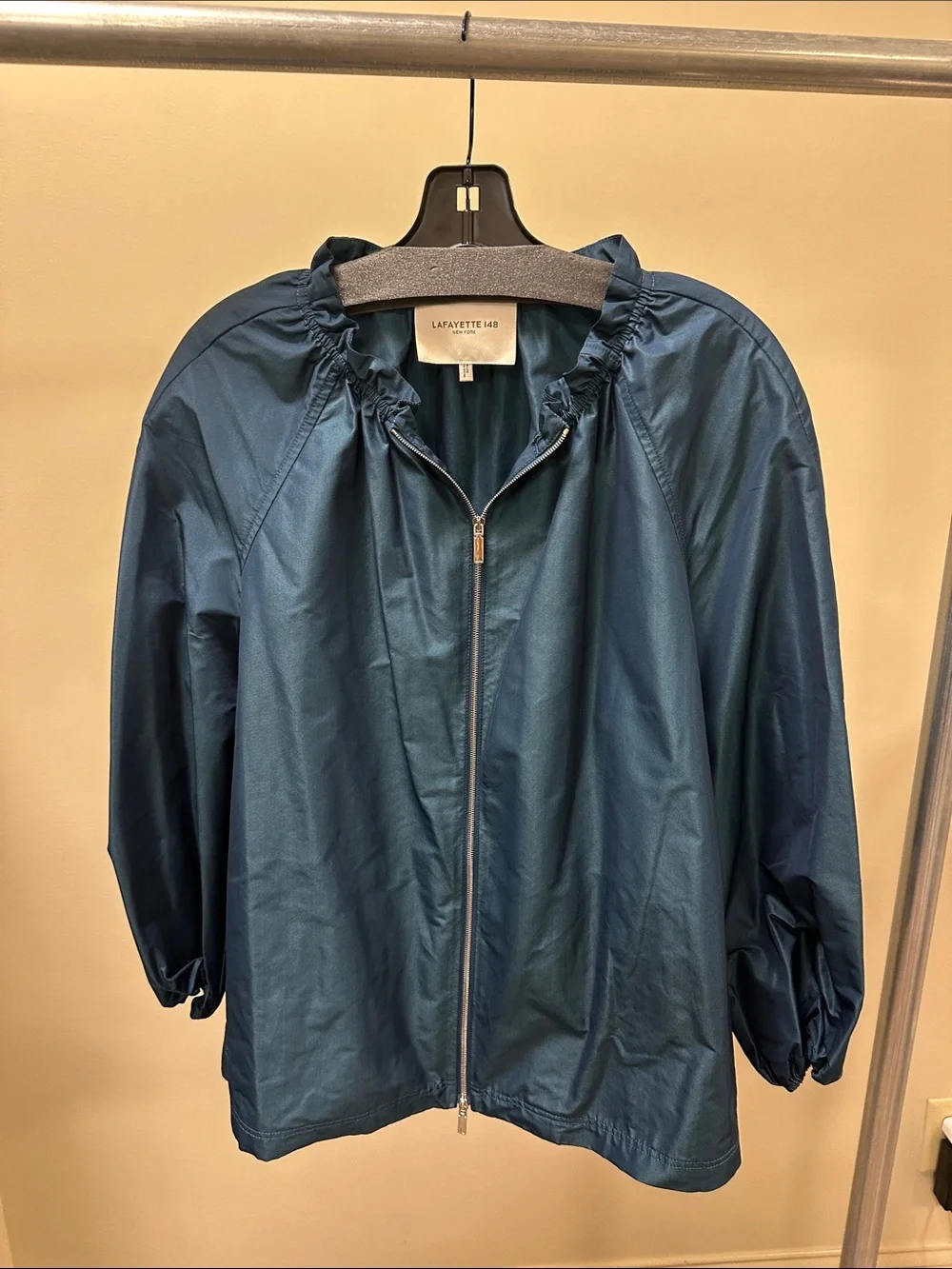 Lafayette 148 New York Teal-Blue Lightweight Bomber